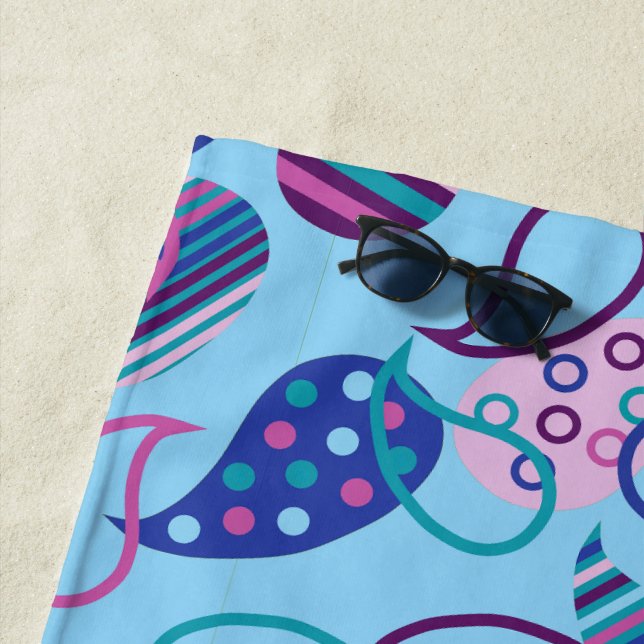 Blue Paisley  Beach Towel (In Situ)