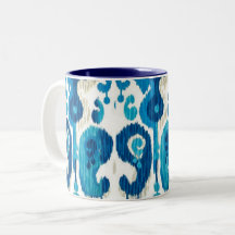 Blue Paisley Ikat Mug