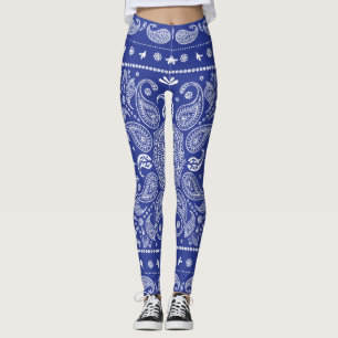 Blue Paisley Leggings