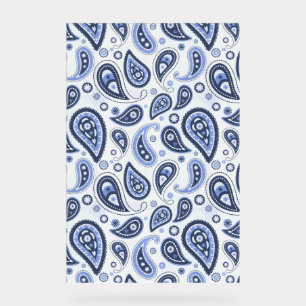 Blue Paisley Pattern Acrylic Sign