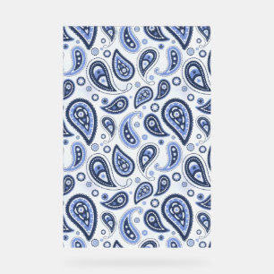 Blue Paisley Pattern Acrylic Sign