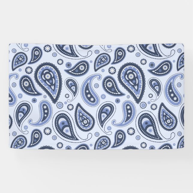 Blue Paisley Pattern Banner (Horizontal)