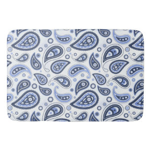 Blue Paisley Pattern Bath Mat