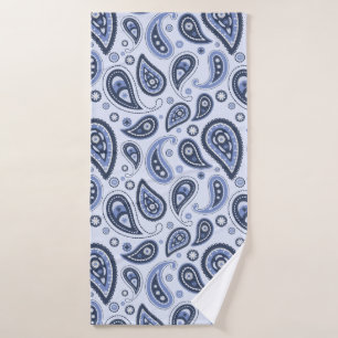 Blue Paisley Pattern Bath Towel