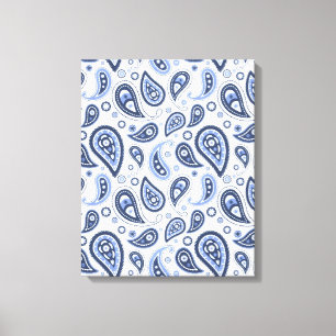 Blue Paisley Pattern Canvas Print