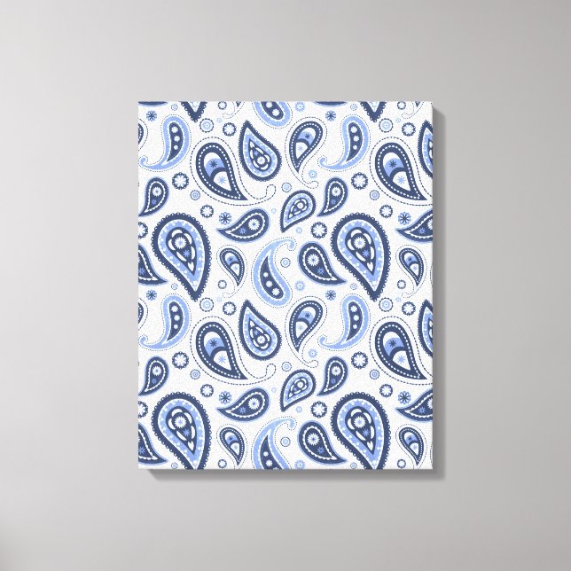 Blue Paisley Pattern Canvas Print (Front)