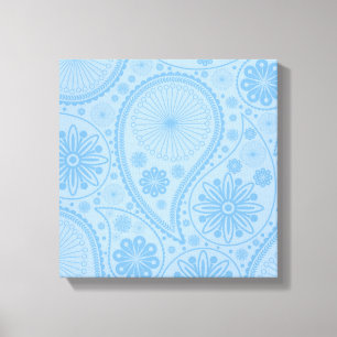 Blue paisley pattern canvas print
