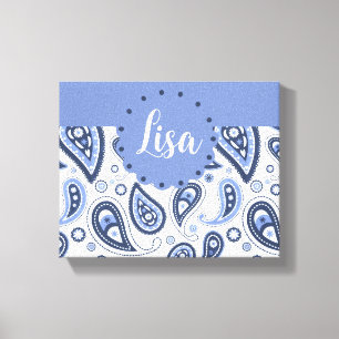 Blue Paisley Pattern Canvas Print