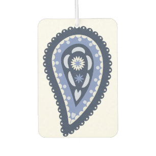 Blue Paisley Pattern Car Air Freshener