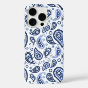 Blue Paisley Pattern iPhone 16 Pro Case