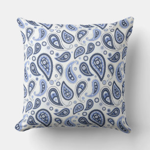 Blue Paisley Pattern Cushion