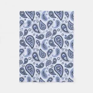 Blue Paisley Pattern Fleece Blanket
