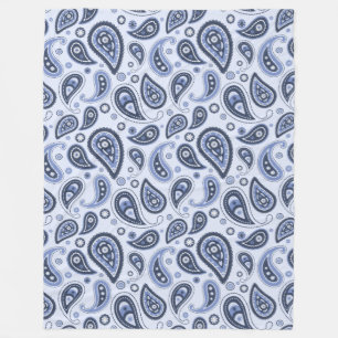 Blue Paisley Pattern Fleece Blanket