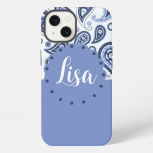 Blue Paisley Pattern iPhone 13 Case