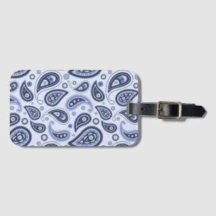 Blue Paisley Pattern Luggage Tag
