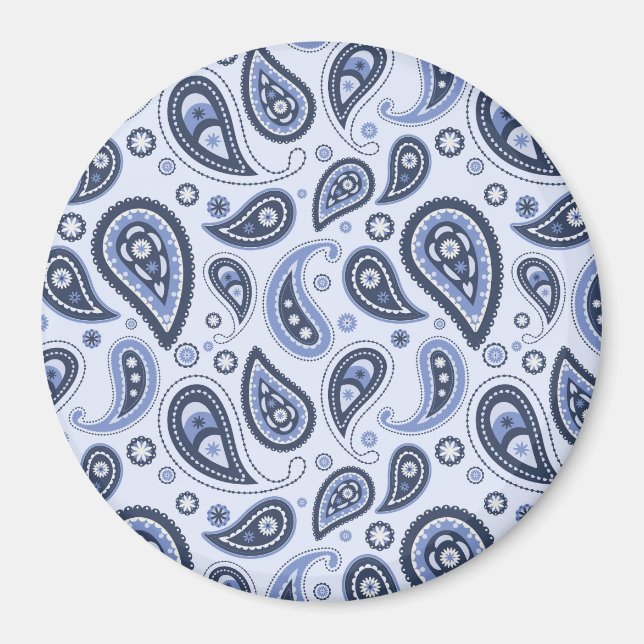 Blue Paisley Pattern Magnet (Front)