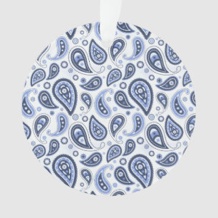 Blue Paisley Pattern Ornament