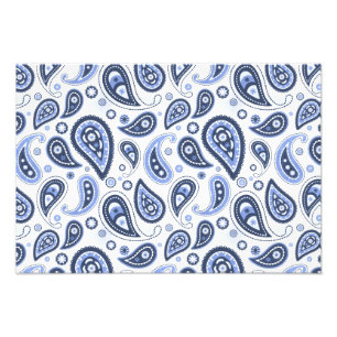 Blue Paisley Pattern Photo Print