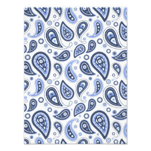 Blue Paisley Pattern Photo Print