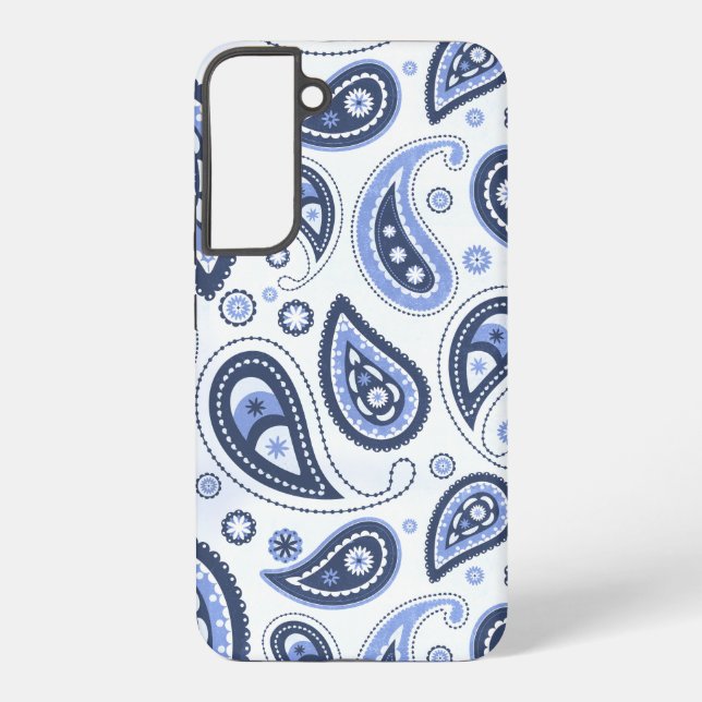 Blue Paisley Pattern Samsung Galaxy S22+ Case (Back)