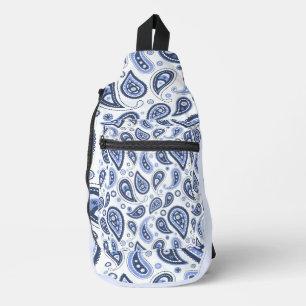 Blue Paisley Pattern Sling Bag