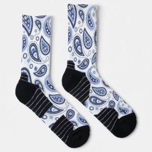 Blue Paisley Pattern Socks