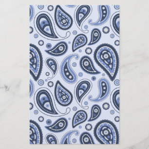 Blue Paisley Pattern Stationery