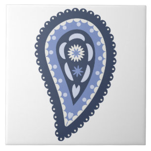 Blue Paisley Pattern Tile