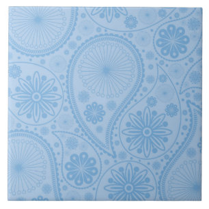 Blue paisley pattern tile