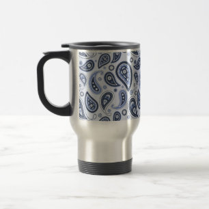 Blue Paisley Pattern Travel Mug