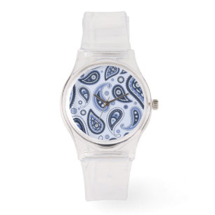 Blue Paisley Pattern Watch