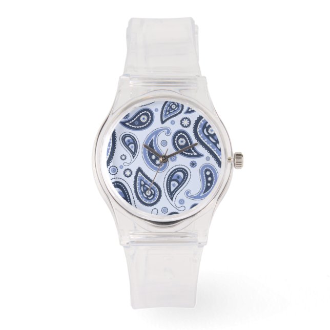 Blue Paisley Pattern Watch (Front)