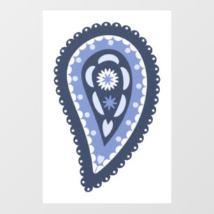 Blue Paisley Pattern Window Cling