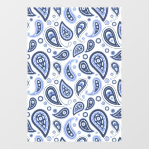 Blue Paisley Pattern Window Cling