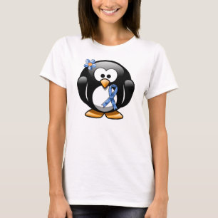 Blue Paisley Ribbon Penguin T-Shirt