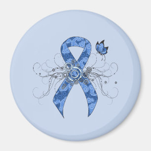 Blue Paisley Ribbon with Butterfly Magnet