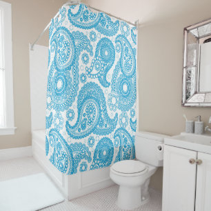 Blue Paisley Shower Curtain
