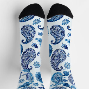 Blue Paisley Socks for Women