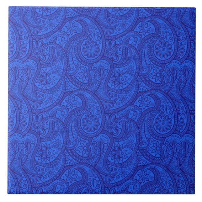 Blue Paisley Tile (Front)
