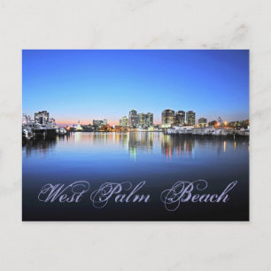 Blue Palm Beach Postcard