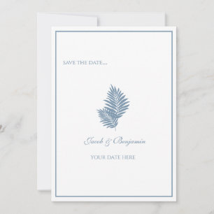Blue Palm Flat Save The Date Card
