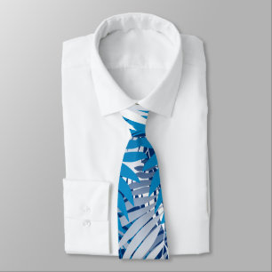 Blue palm leaves tie