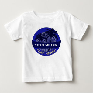 Blue palm tree custom year name reunion tshirt