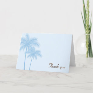 Blue Palm Trees Tropical Thank You Card