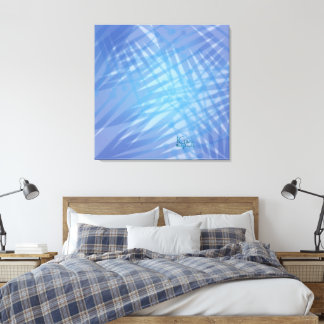 Blue Palms Stretched Canvas Print