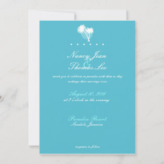 Blue Palms Wedding Invitation
