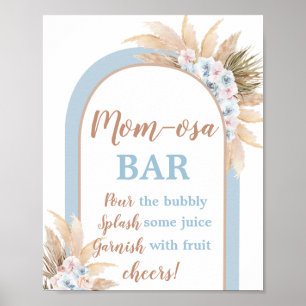 Blue Pampas Grass Arch Momosa Bar Boy sign