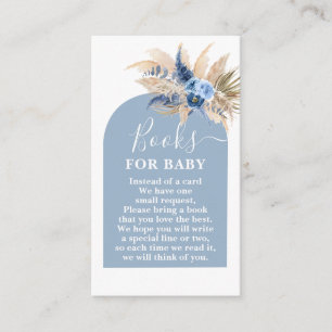 Blue Pampas Grass Books for Baby Boy Card