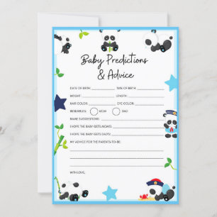 Blue Panda Baby Shower Game Size Invitation