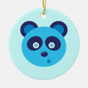 Blue Panda Ceramic Tree Decoration